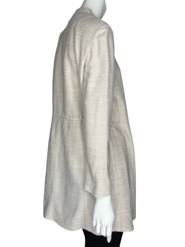 Akris Beige Open-Front Long Jacket – Size US 10