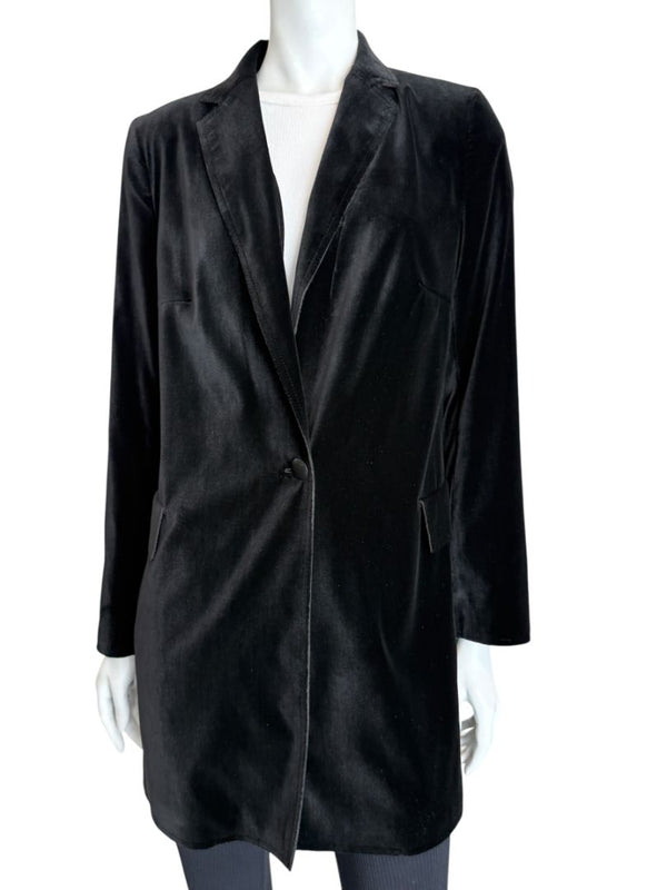 Akris Punto Black Velvet Single-Breasted Blazer – Size 10