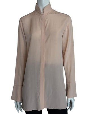Chloé Soft Pink Silk High Neck Blouse – FR 40 (US 8)