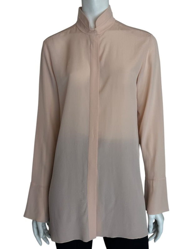Chloé Soft Pink Silk High Neck Blouse – FR 40 (US 8)