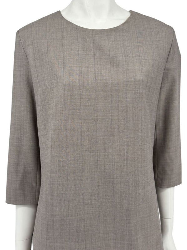 The Row Taupe Wool-Blend Shift Dress – Size M
