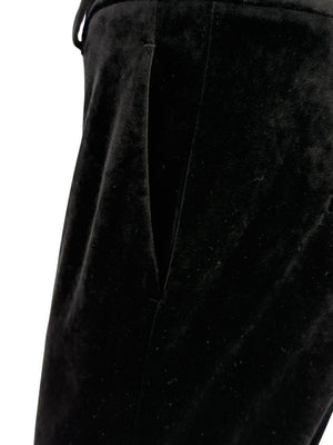 Brunello Cucinelli Black Velvet Side-Zip Ankle Pants - Size IT 46 / US 10