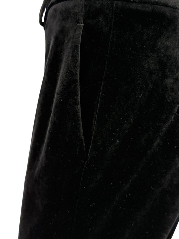 Brunello Cucinelli Black Velvet Side-Zip Ankle Pants - Size IT 46 / US 10