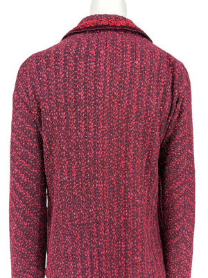 St. John Collection Red & Burgundy Knit Skirt Suit - Size 6