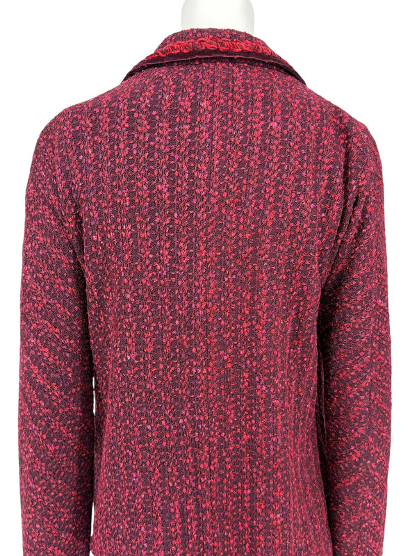 St. John Collection Red & Burgundy Knit Skirt Suit - Size 6