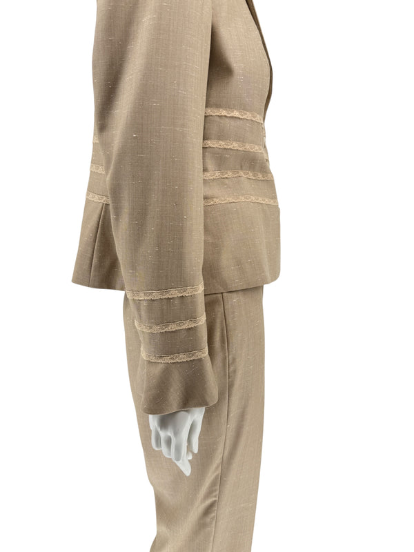 Escada Beige Wool-Silk Blend Two-Piece Suit – Size 42 (Blazer & Pants)