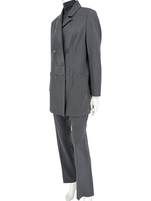 Pamella Roland Charcoal Grey Tailored Pantsuit – Large