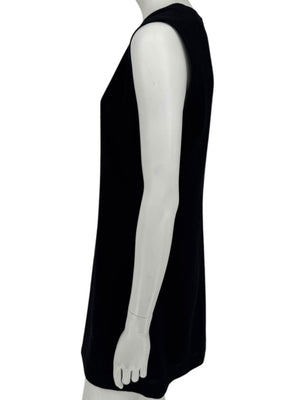 Lida Baday Black Wool Deep-V Mini Dress – Size 12