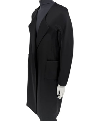 Pamella Roland Black Open-Front Longline Coat – Large