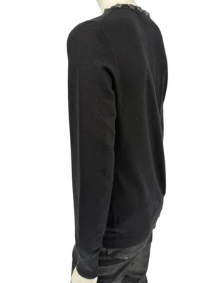 Burberry London Black Embellished Silk-Blend Sweater – Size L