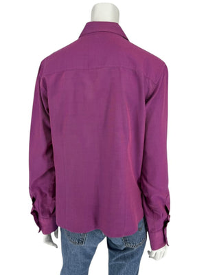 Craig Taylor Purple Egyptian Cotton Button-Front Blouse – Size XL