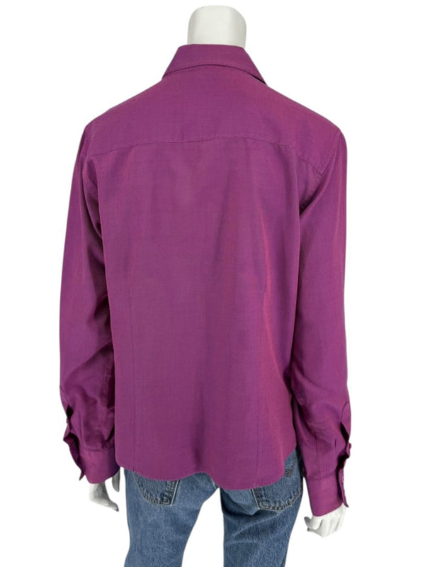 Craig Taylor Purple Egyptian Cotton Button-Front Blouse – Size XL