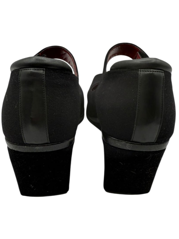 Donald J Pliner Black Stretch Fabric Mary Jane Wedge Shoes – Size 9.5
