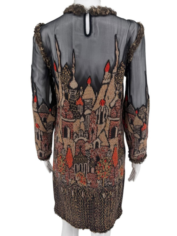 Chanel Paris–Moscow Wool-Blend Embroidered Mini Dress – Size 38 – Brand New With Tags