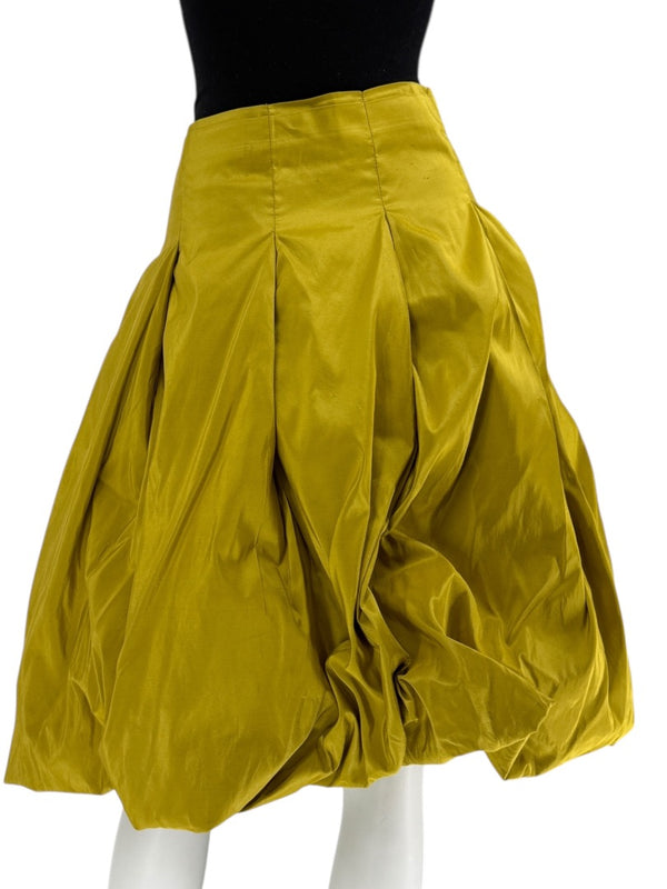 Pauw Amsterdam Chartreuse Silk Sculptural Skirt – Size 3