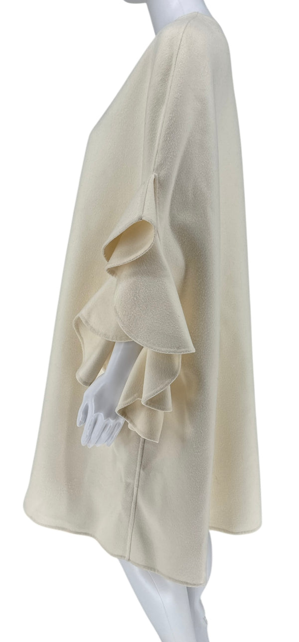 Valentino Ruffled brushed wool and cashmere-blend felt cape - Size 44