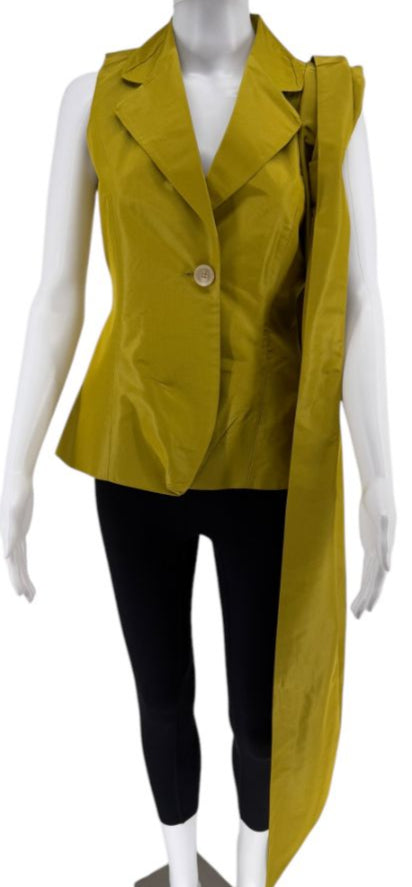 Pauw Amsterdam 2-Piece Silk Peplum Vest & Convertible Wrap – Size 36
