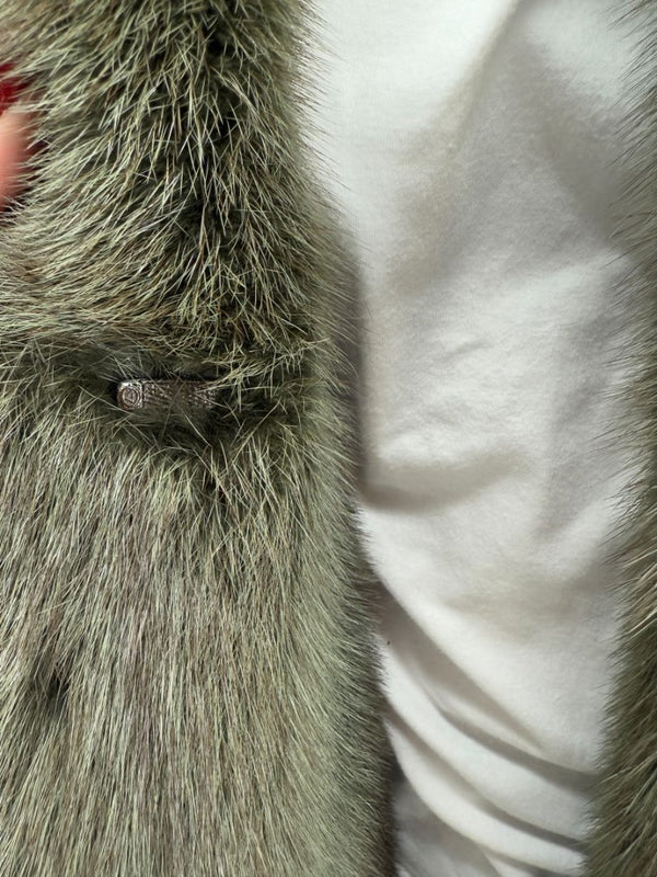 Jacobson’s Vintage Alpaca Swing Coat with Mink Fur Trim – Size 10