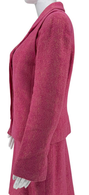 Chanel Pink and Gold Lurex Skirt Suit, Cruise 2001 - Size 44