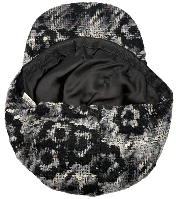 Chanel Black Tweed Hat - Medium
