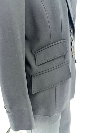 Les Copains Classic Black Wool Pant Suit – Size IT 48 (US 12)