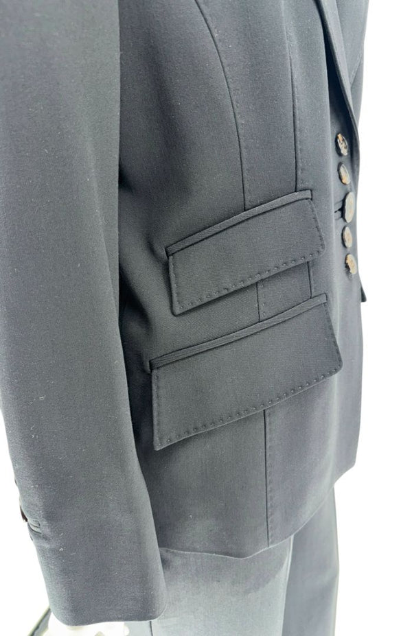 Les Copains Classic Black Wool Pant Suit – Size IT 48 (US 12)