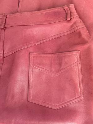 Christian Dior Boutique Rose Leather Skirt – Size 12