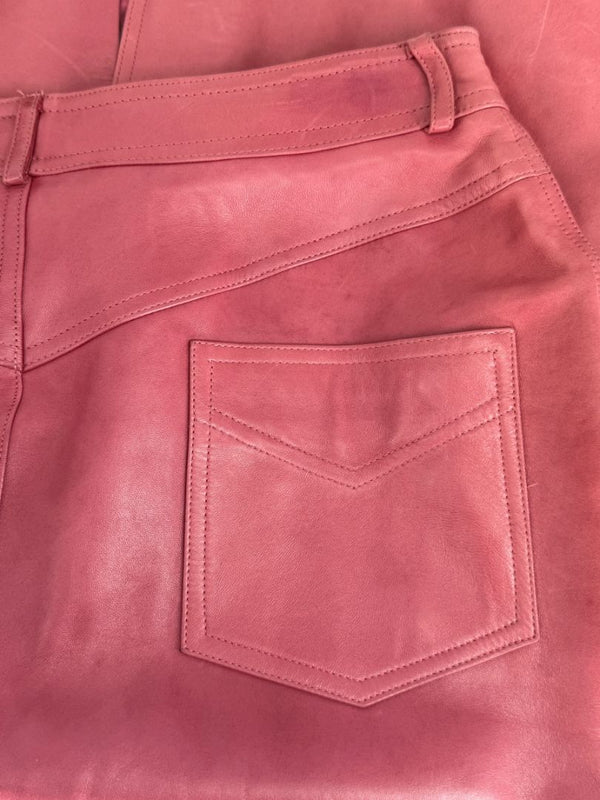Christian Dior Boutique Rose Leather Skirt – Size 12