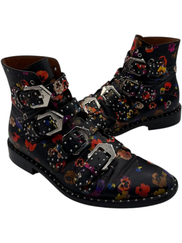 Givenchy Floral Studded Buckle Boots – Size 40