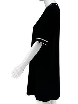 Rag & Bone Black Tipped Knit T-Shirt Dress - M