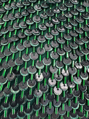 Pamella Roland Emerald Sequin Embellished Dress