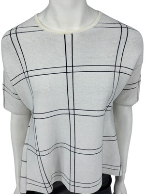 Derek Lam Asymmetrical Windowpane Knit Top - Size Medium