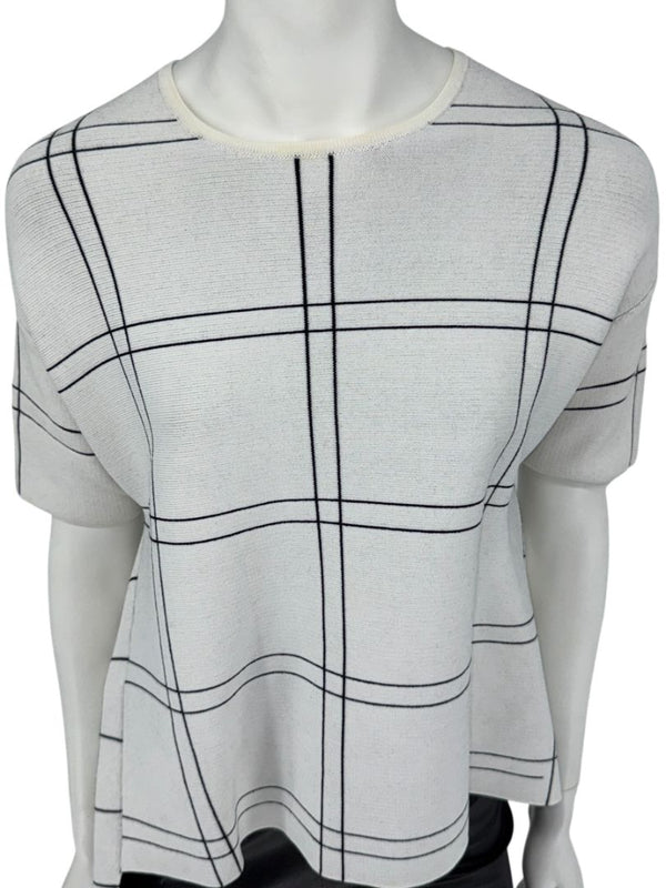 Derek Lam Asymmetrical Windowpane Knit Top - Size Medium