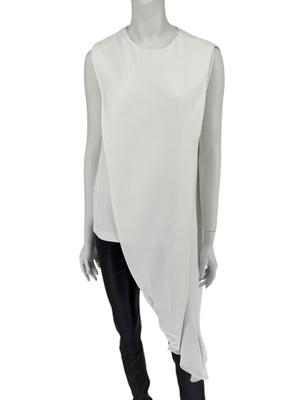 Calvin Klein 205W39NYC Ivory Asymmetrical Drape Top - Size US 8