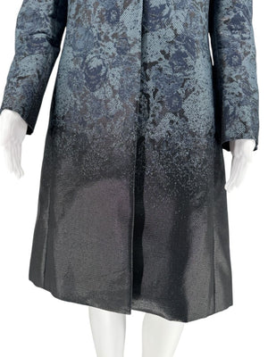 Pamella Roland Black/Blue Ombre 2 Piece Dress & Coat Set – Large