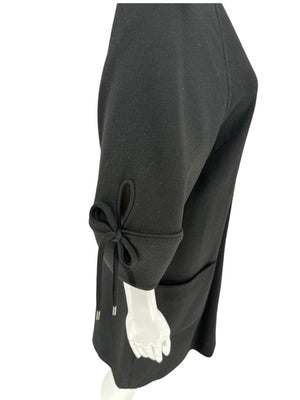 Lela Rose Black Wool-Blend Tie Sleeve Dress – Size 6