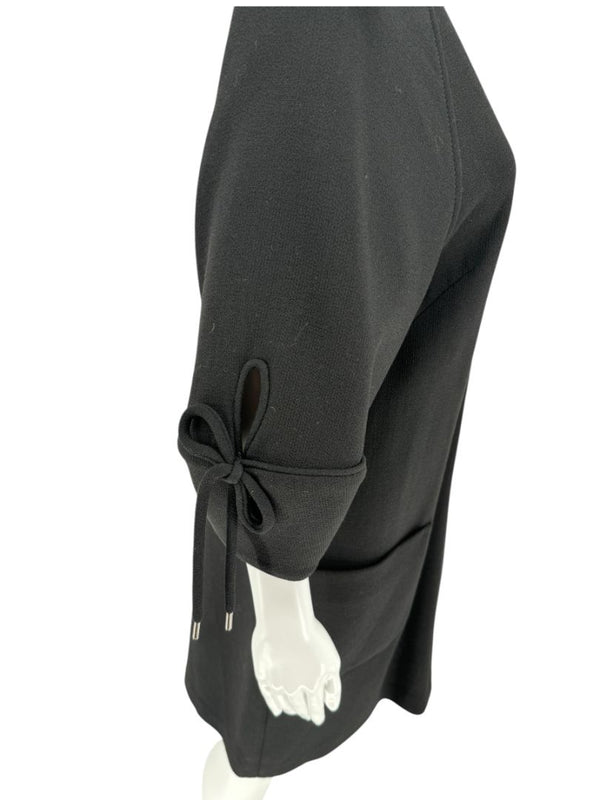 Lela Rose Black Wool-Blend Tie Sleeve Dress – Size 6