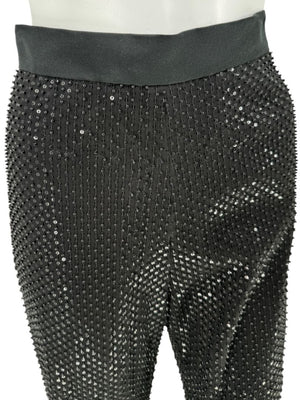 Pamella Roland Black Sequin Beaded Tuxedo Suit – Size 6