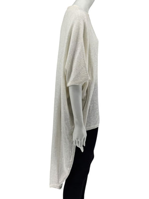 Brunello Cucinelli Ivory Hi-Low Sequin Knit Tunic – Size L
