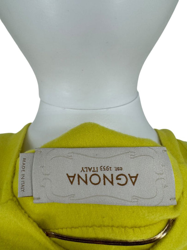 Agnona Yellow Side Slit coat with pockets cuffed - IT 38