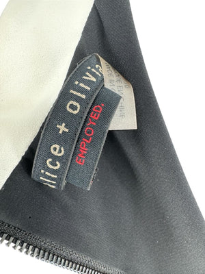 Alice + Olivia Black Shift Dress with Contrast Collar - Size 10