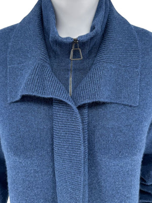 Akris Navy Zip-Front Cashmere Knit Dress – Size US 8 / FR 40