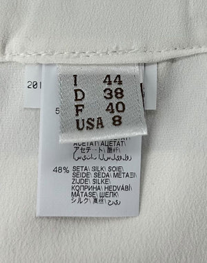 Brunello Cucinelli Ivory Cropped Trousers with Monili Trim – Size US 8 / IT 44