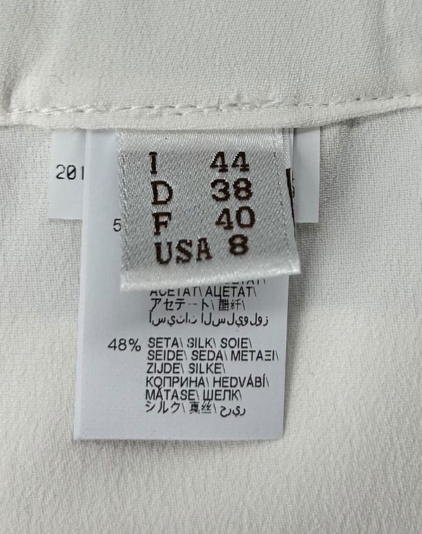 Brunello Cucinelli Ivory Cropped Trousers with Monili Trim – Size US 8 / IT 44