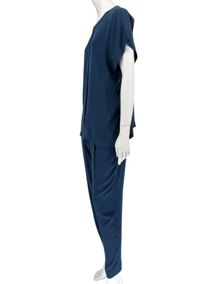 Loro Piana Blue Silk-Blend Lounge Set – Size 46