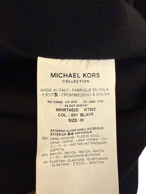 Michael Kors Collection Black Sleeveless Wool-Blend Shift Dress – Size 8