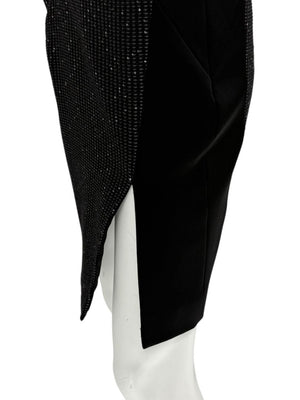 Pamella Roland Black Textured Sequin Skirt - Large