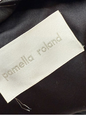 Pamella Roland Black Textured Flounce-Hem Skirt – Large