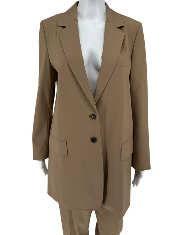MaxMara Camel Virgin Wool Blazer & Pants Set – Jacket Size 10, Pants Size 14