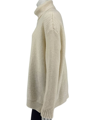 Marni Cream Textured Wool Turtleneck Sweater – Size IT 42